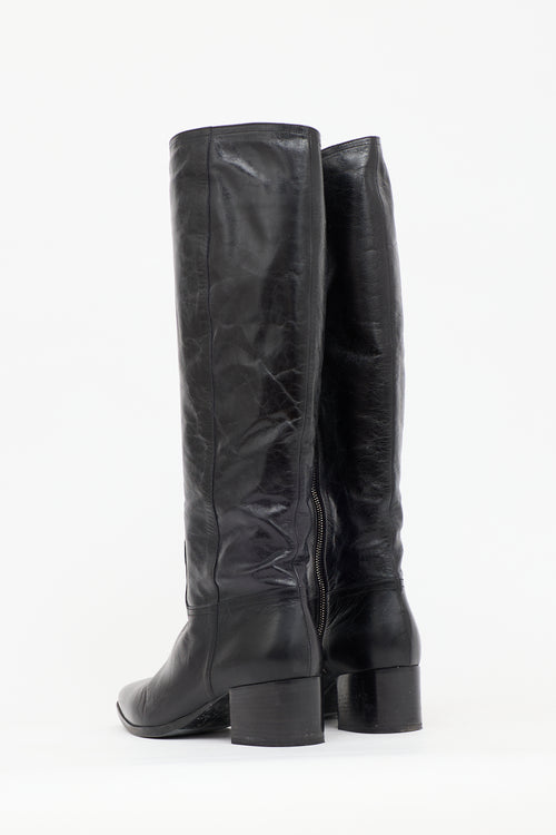 Miu Miu Leather Pointed Boot