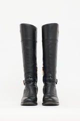 Prada Pebbled Leather Logo Boot