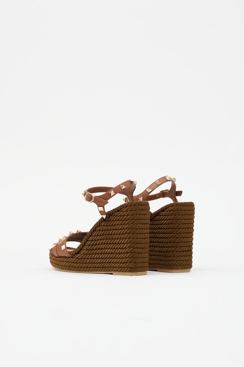 Valentino Leather Torchon Espadrille Sandal