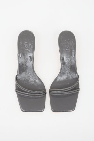 Tibi Patent Square Toe Sandal