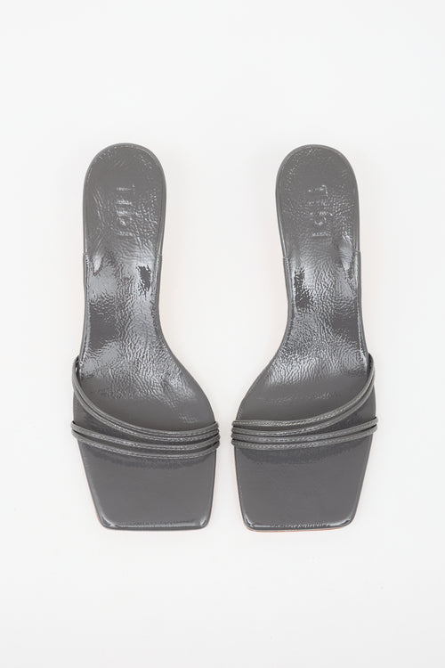Tibi Patent Square Toe Sandal
