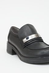 Jil Sander Navy Leather Loafer
