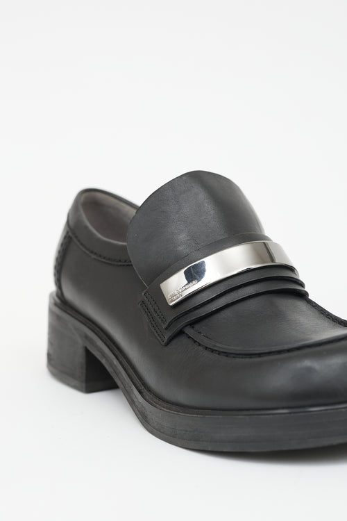 Jil Sander Navy Leather Loafer