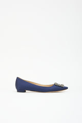 Manolo Blahnik Satin Hangisiflat Flat