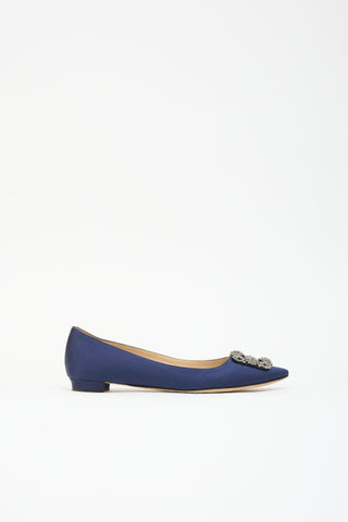 Manolo Blahnik Satin Hangisiflat Flat