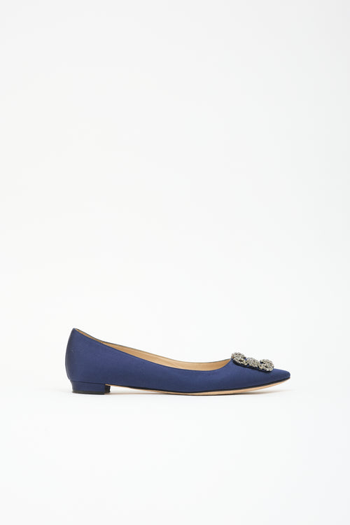 Manolo Blahnik Satin Hangisiflat Flat