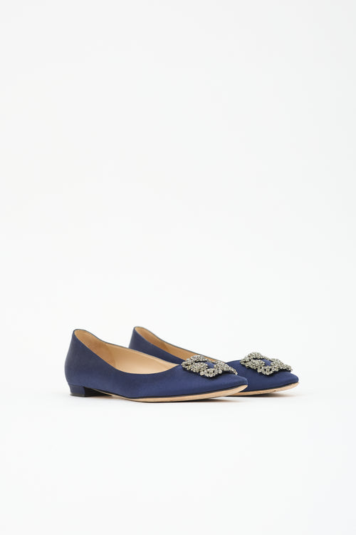 Manolo Blahnik Satin Hangisiflat Flat