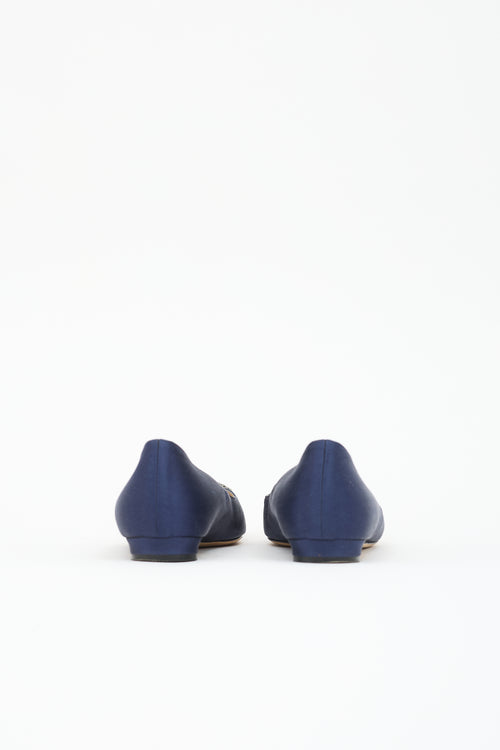 Manolo Blahnik Satin Hangisiflat Flat
