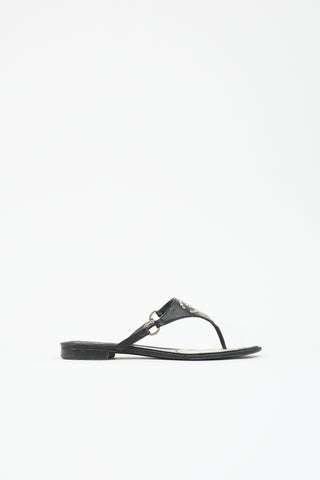 Chanel Leather CC Sandal
