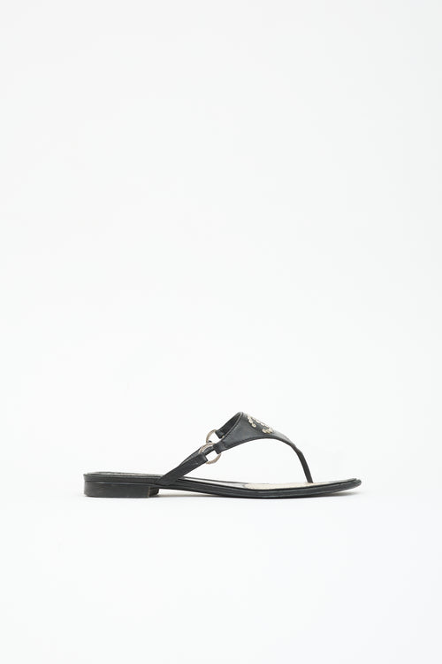 Chanel Leather CC Sandal