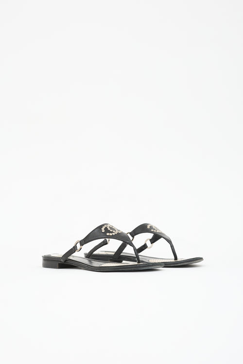 Chanel Leather CC Sandal