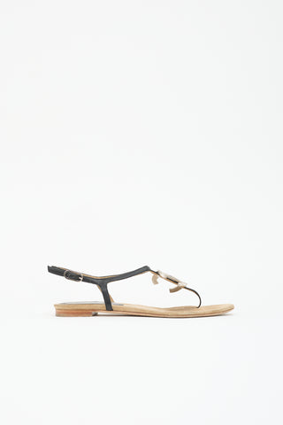 Chanel Leather CC Sandal