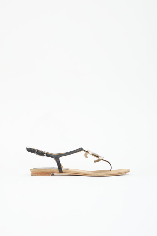Chanel Leather CC Sandal