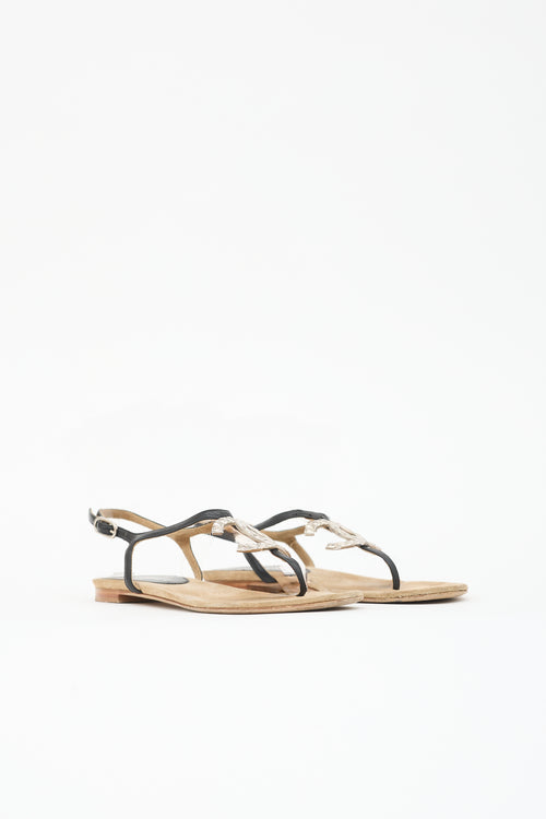 Chanel Leather CC Sandal