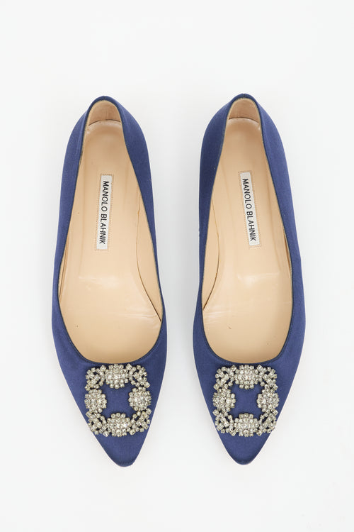 Manolo Blahnik Satin Hangisiflat Flat
