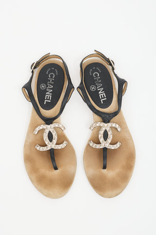 Chanel Leather CC Sandal