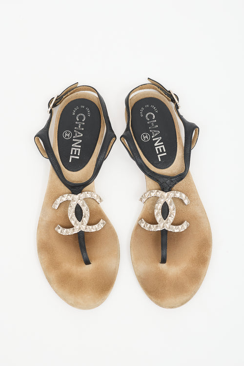 Chanel Leather CC Sandal