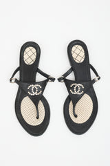 Chanel Leather CC Sandal