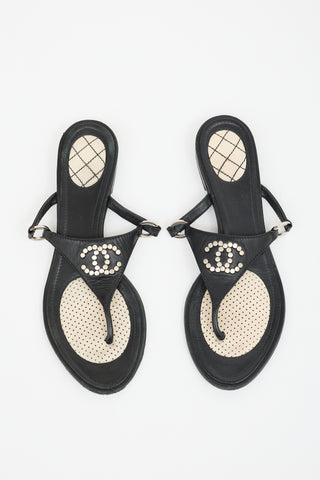 Chanel Leather CC Sandal