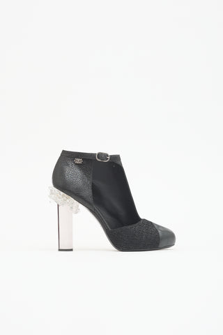 Chanel FW 2012 Leather Crystal Heel Boot