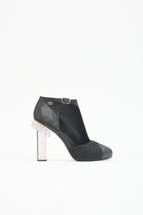 Chanel FW 2012 Leather Crystal Heel Boot