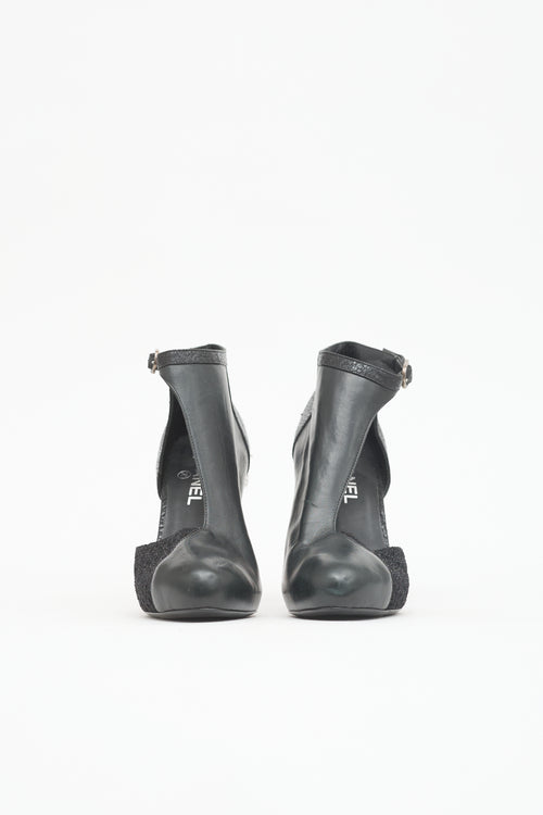 Chanel FW 2012 Leather Crystal Heel Boot