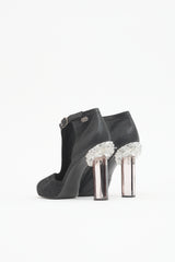 Chanel FW 2012 Leather Crystal Heel Boot