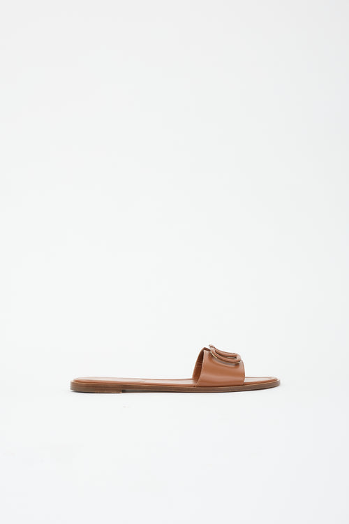 Valentino Leather Vlogo Slide