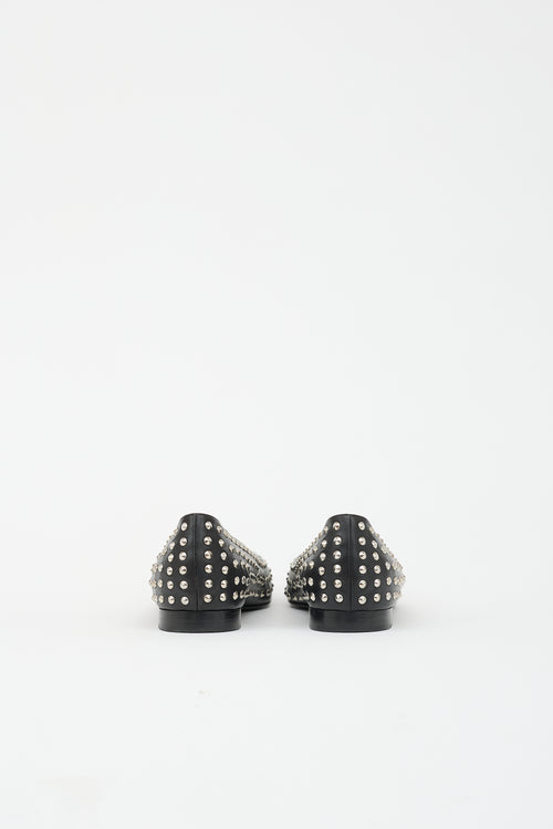 Saint Laurent Leather Studded Flat