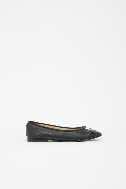 Chanel Leather CC Ballet Flat