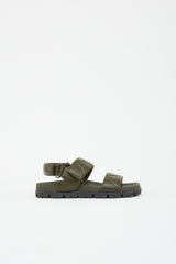 Prada Quilted Leather Logo Sandal