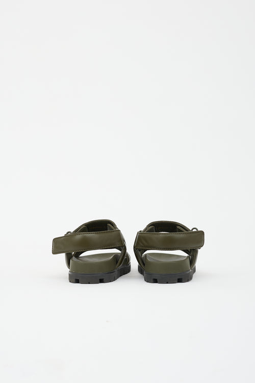 Prada Quilted Leather Logo Sandal