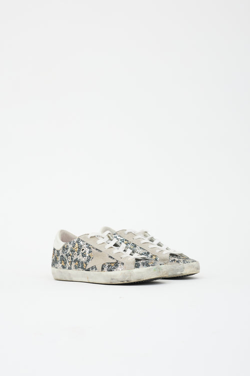 Golden Goose Glitter & Suede Super Star Sneaker