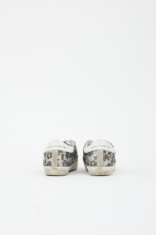 Golden Goose Glitter & Suede Super Star Sneaker
