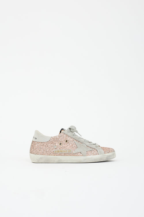 Golden Goose Glitter & Suede Super Star Sneaker