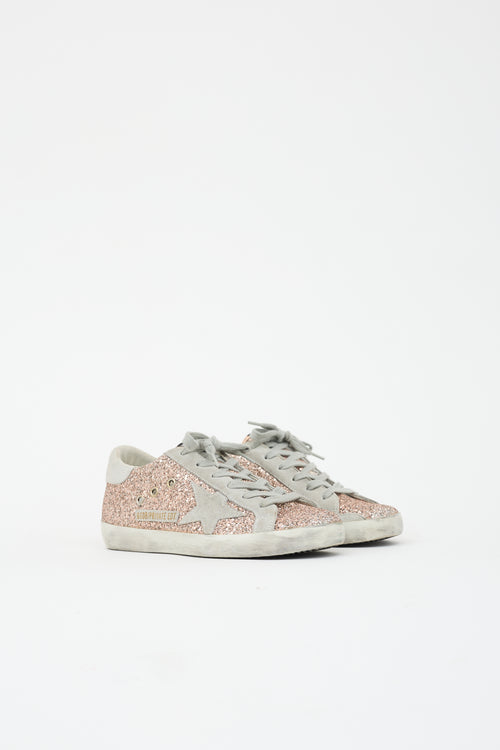 Golden Goose Glitter & Suede Super Star Sneaker