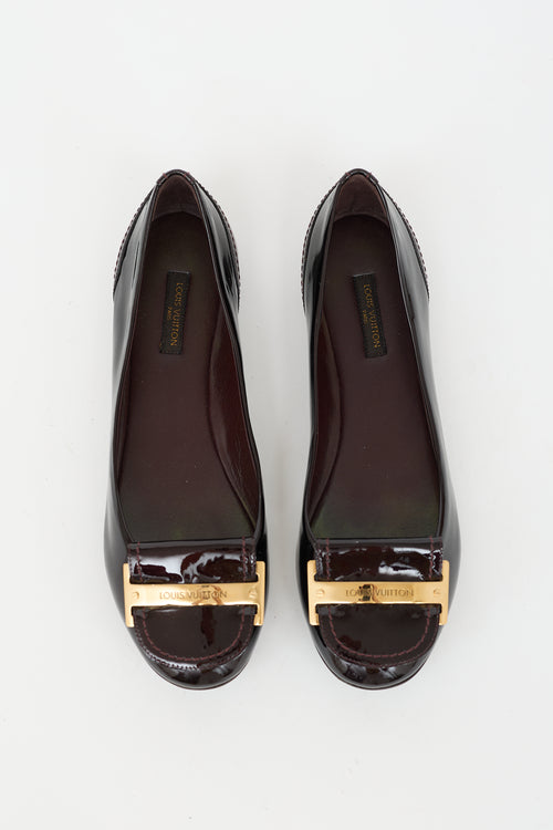 Louis Vuitton Vernis Logo Ballet Flat