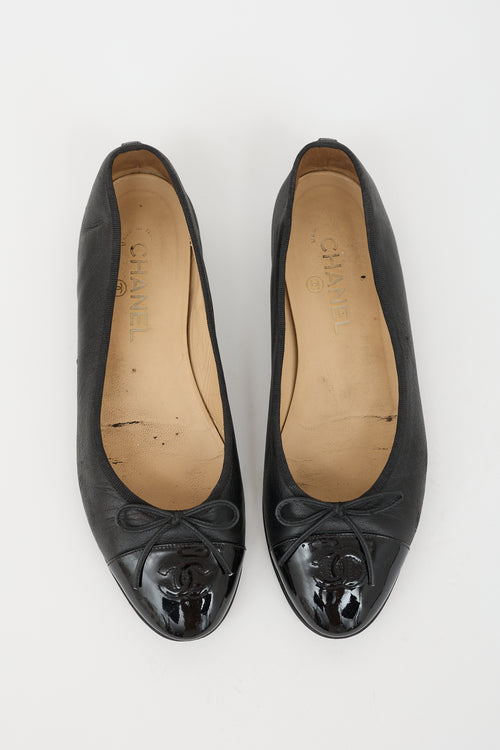Chanel Leather CC Ballet Flat