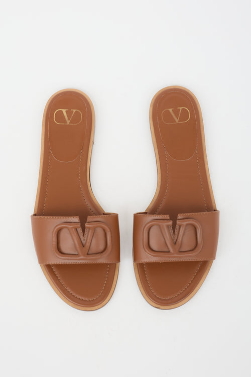 Valentino Leather Vlogo Slide