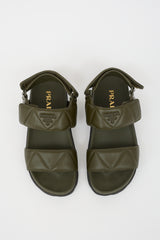 Prada Quilted Leather Logo Sandal