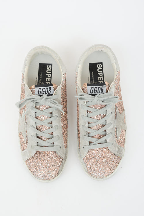 Golden Goose Glitter & Suede Super Star Sneaker