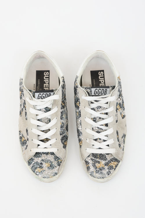 Golden Goose Glitter & Suede Super Star Sneaker