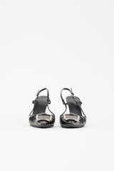 Prada Patent Buckle Slingback Heel