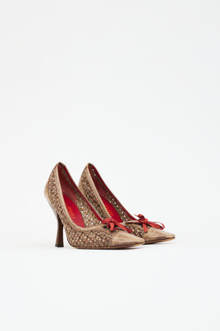 Miu Miu Vintage Leather Woven Pump