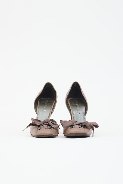 Stella McCartney Faux Leather Bow D'Orsay Pump