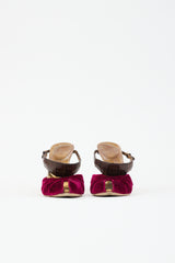 Gucci Velvet & Leather Sandal