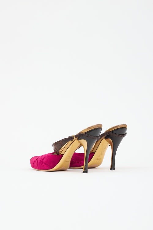 Gucci Velvet & Leather Sandal