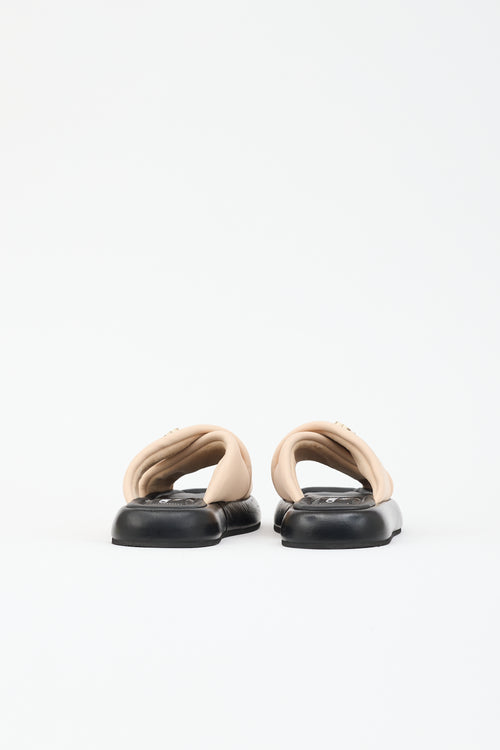 Chanel Leather & Neoprene CC Sandal