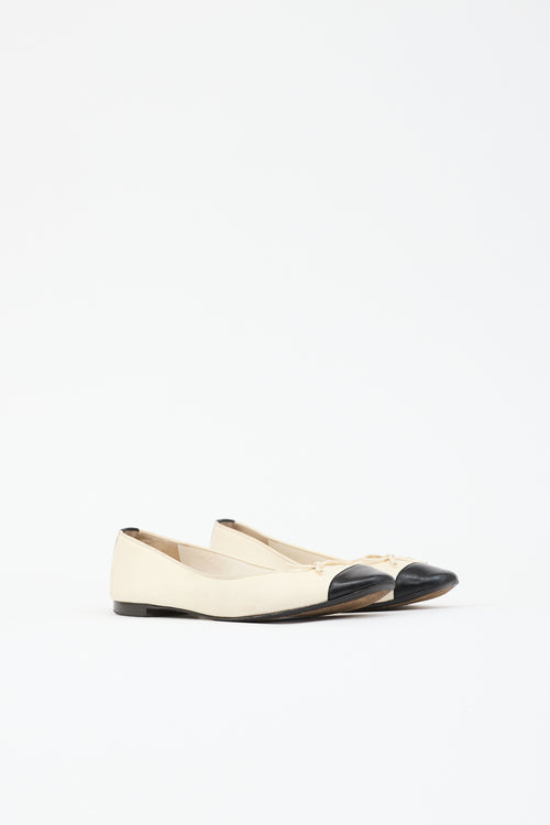 Chanel Leather CC Ballet Flat