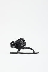 Saint Laurent Leather Bandana Dallas Sandal